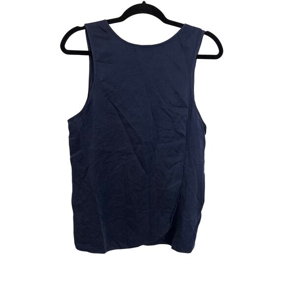 Lunya Pajama Set Womens Large Washable Silk Tank Shorts Deep Navy Blue Sleep PJs - Picture 4 of 9